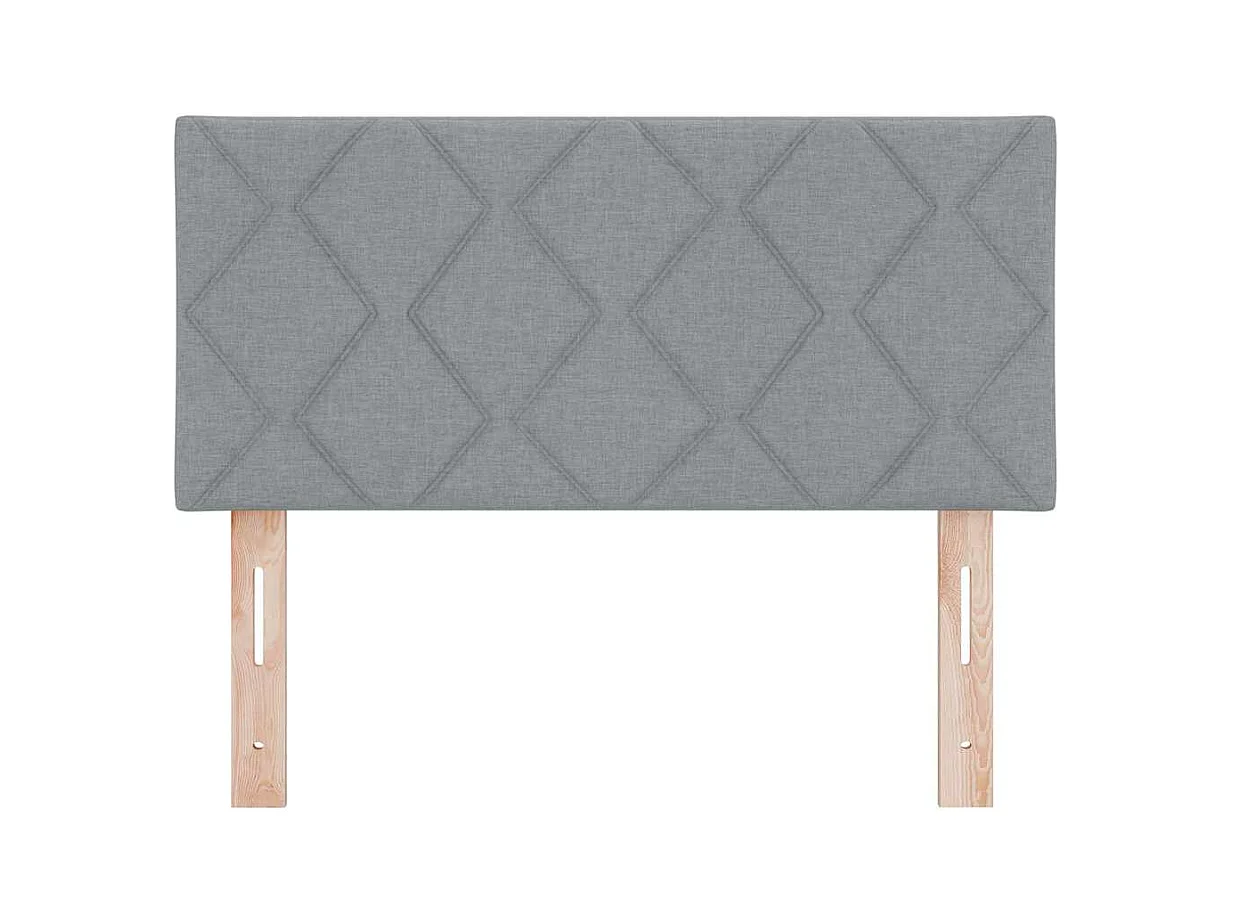 Testiera con luci LED Tessuto grigio chiaro 90 cm