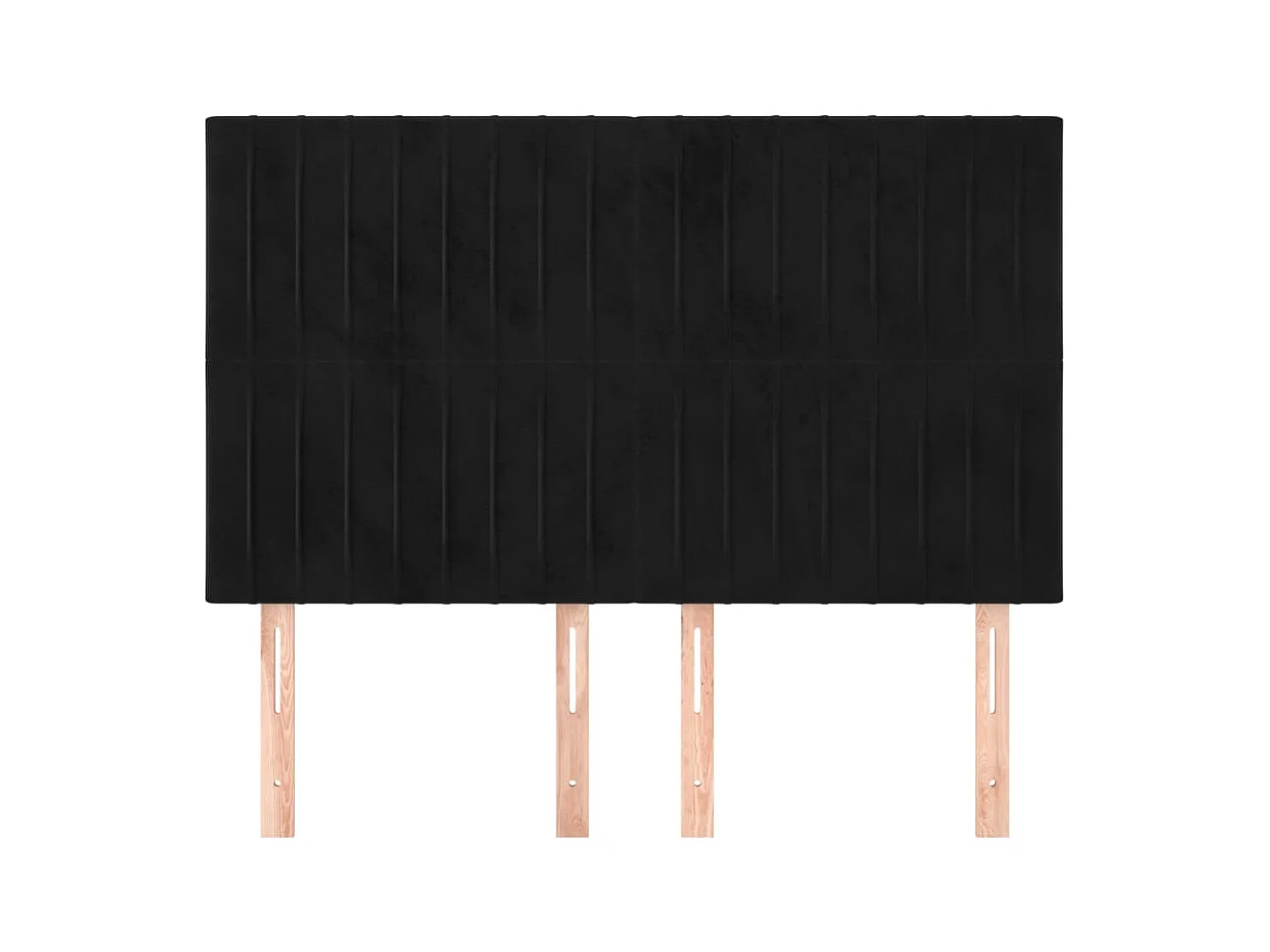 Têtes de lit 4 pcs Noir 72x5x78/88 cm Velours