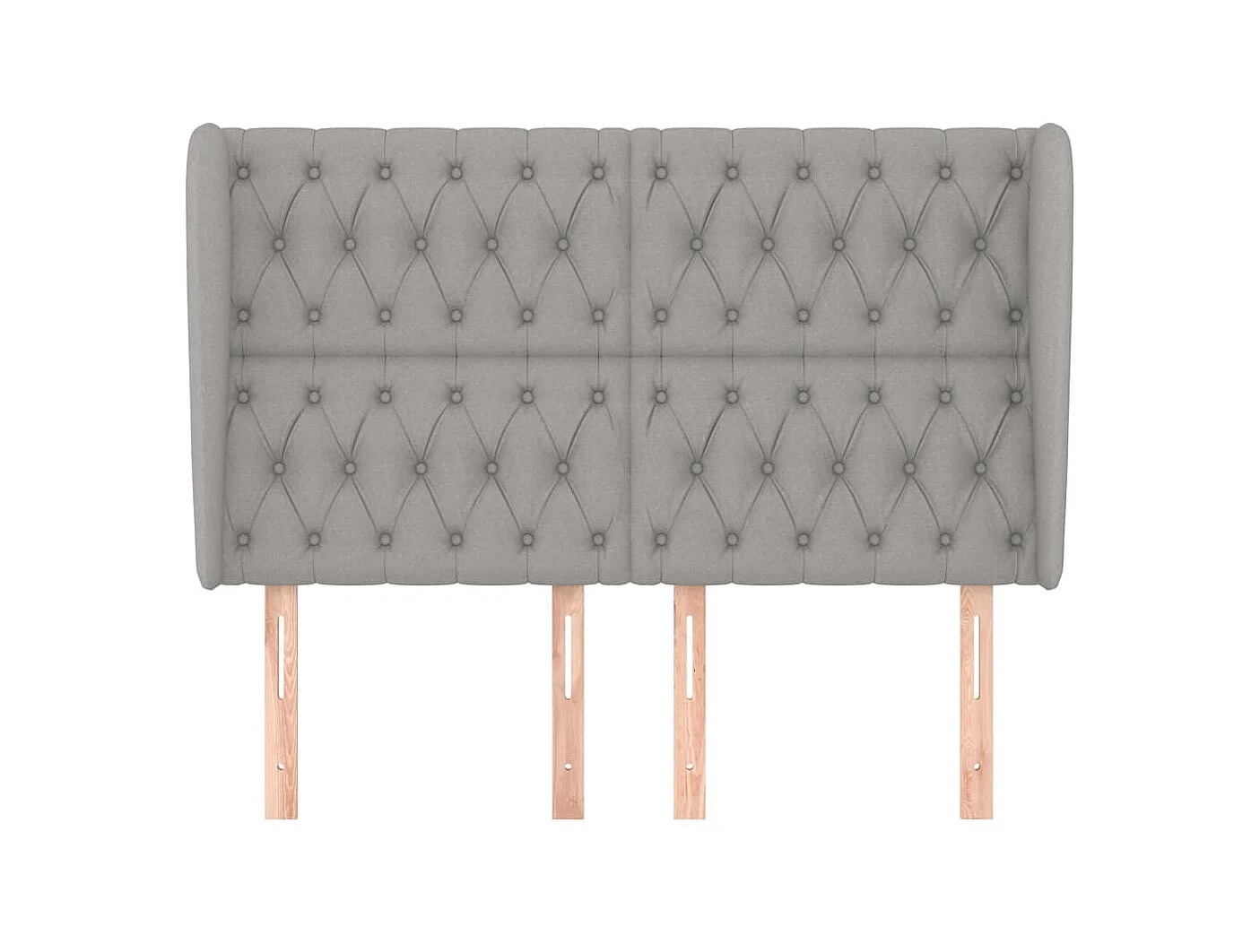 Tête de lit avec oreilles Gris clair 163x23x118/128 cm Tissu