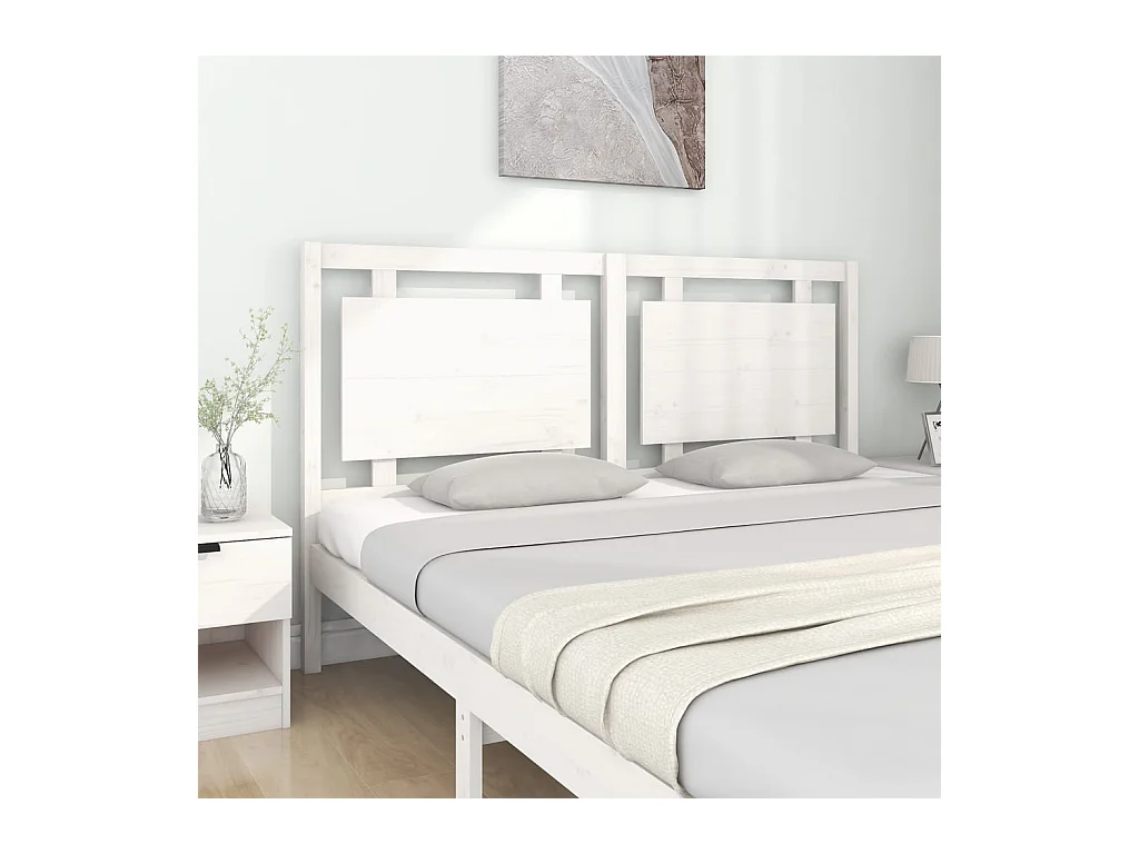 Wit hoofdeinde 165,5x4x100 cm Massief grenenhout