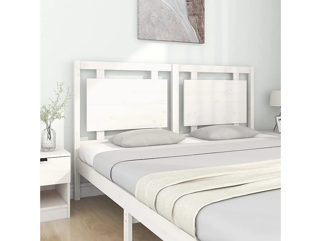 Wit hoofdeinde 165,5x4x100 cm Massief grenenhout