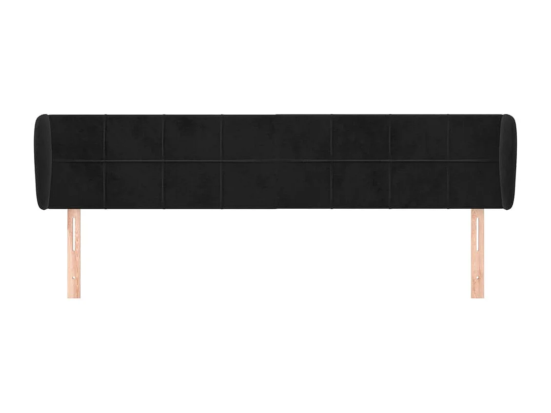 Hoofdbord met vleugels Zwart 163x23x78/88 cm Fluweel