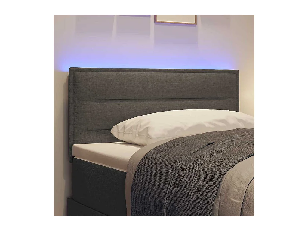 LED hoofdbord met LED verlichting Donkergrijs 90 cm stof