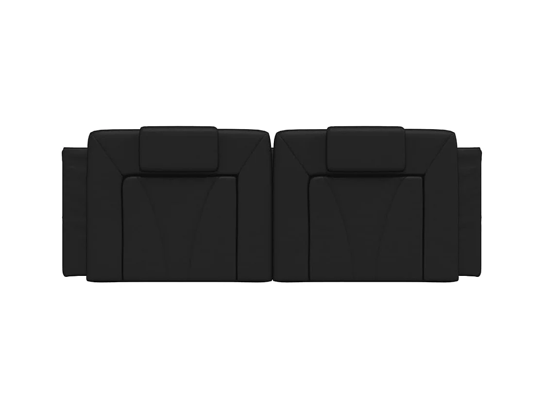 Schwarzes Kopfteilkissen 120 cm Kunstleder