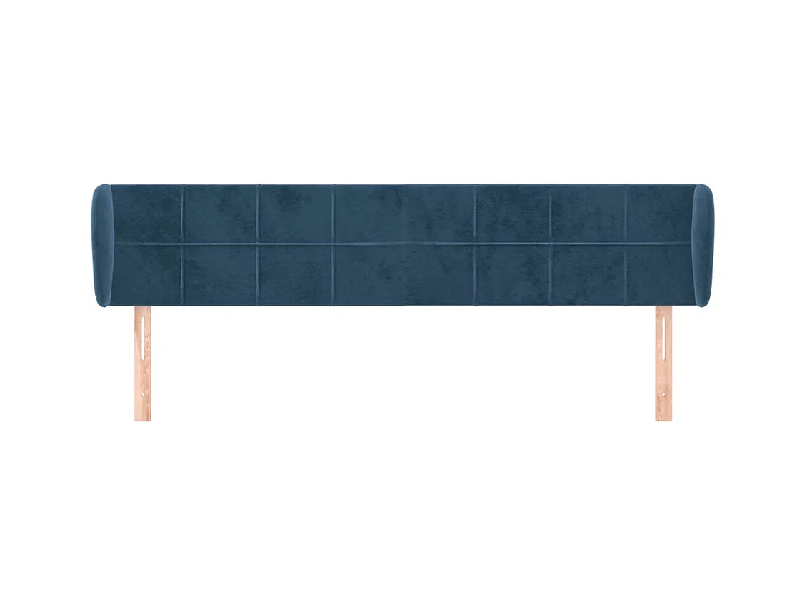 Hoofdbord met vleugels Donkerblauw 203x23x78/88 cm Fluweel