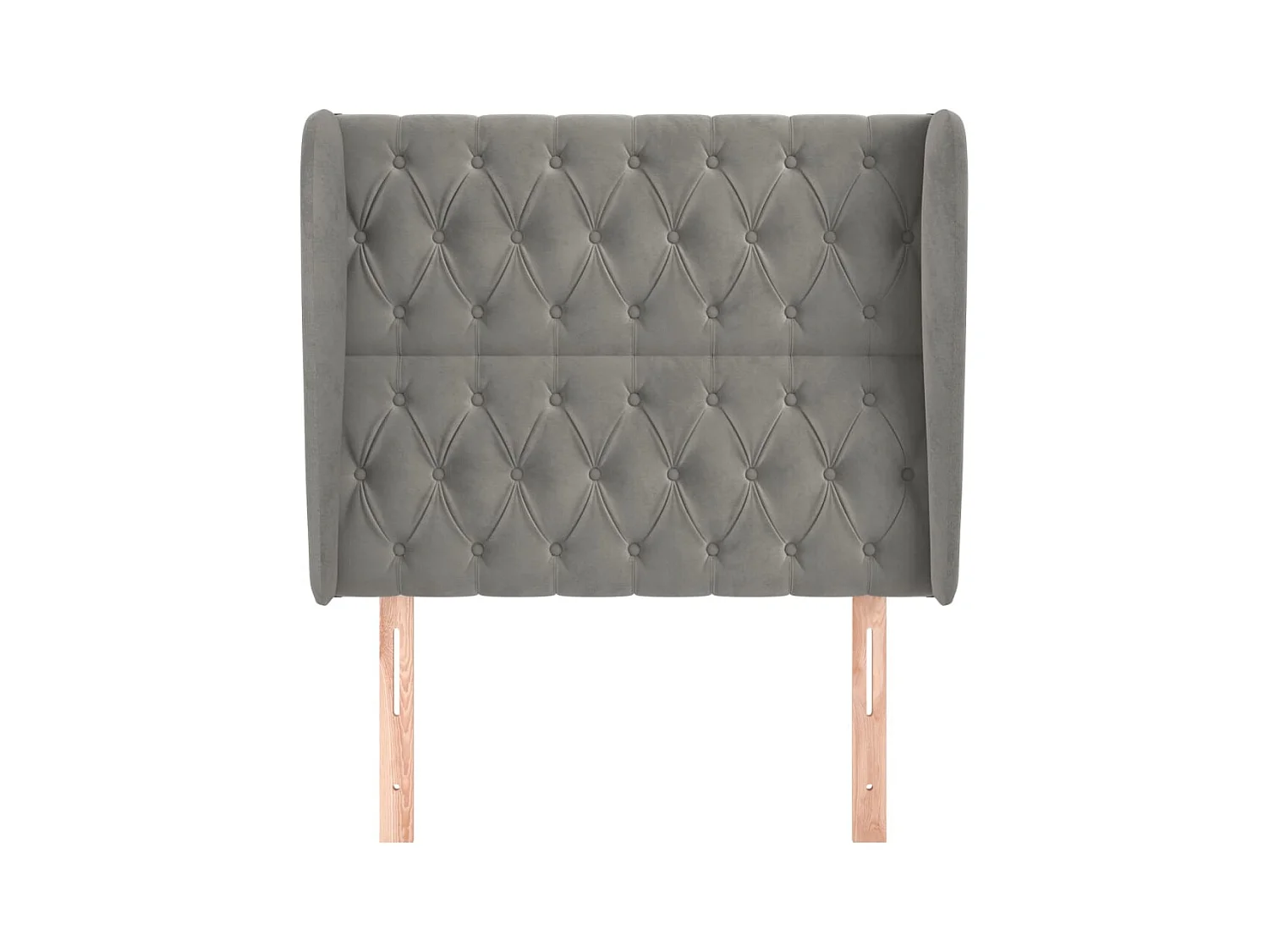 Testiera con ali Grigio chiaro 103x23x118/128 cm Velluto