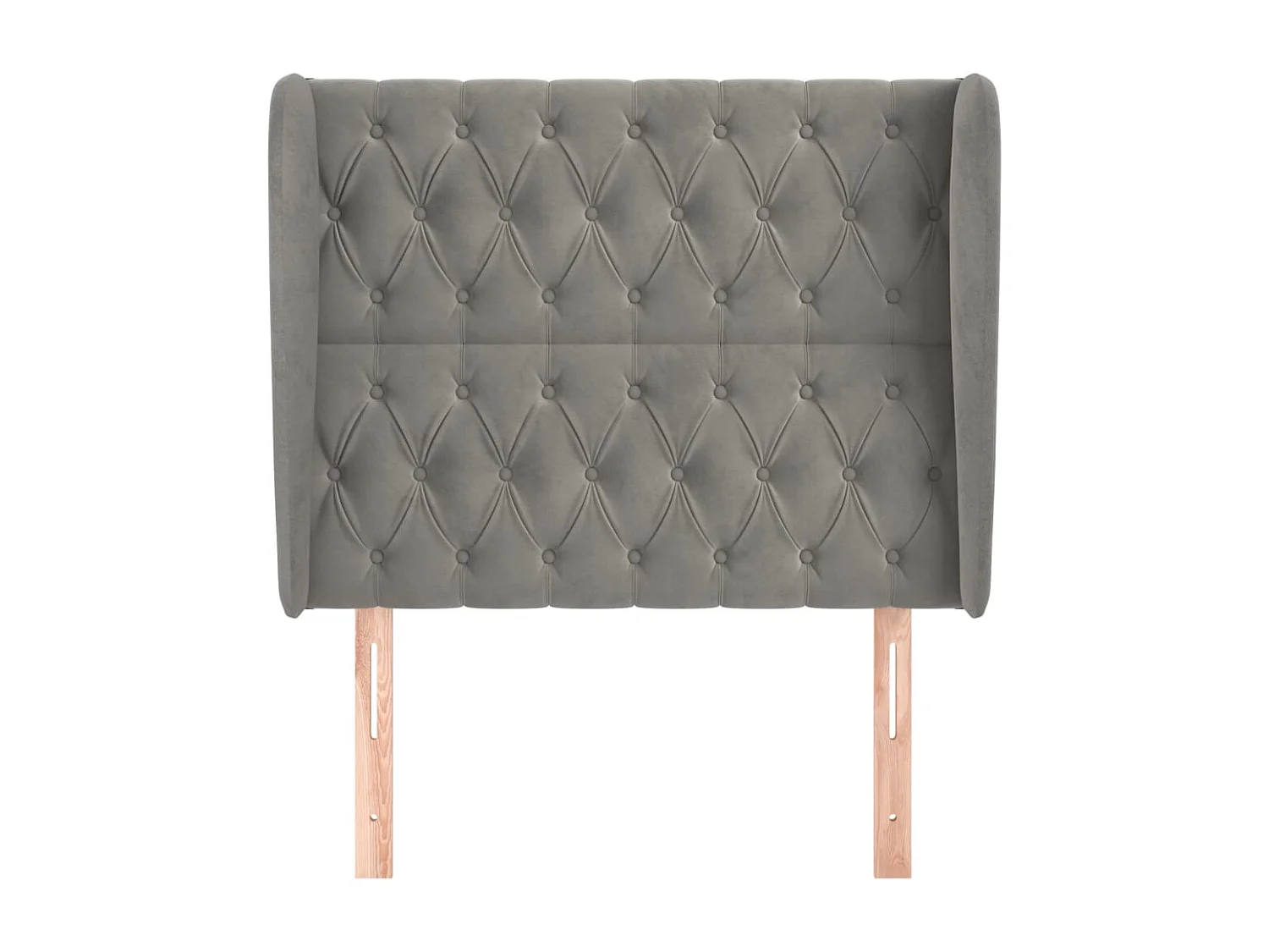 Testiera con ali Grigio chiaro 103x23x118/128 cm Velluto