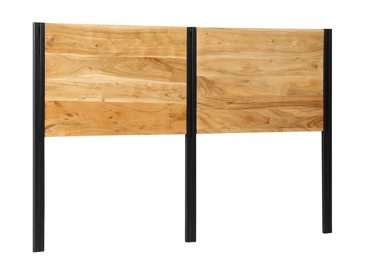 Tête de lit 160 cm bois massif d'acacia et fer