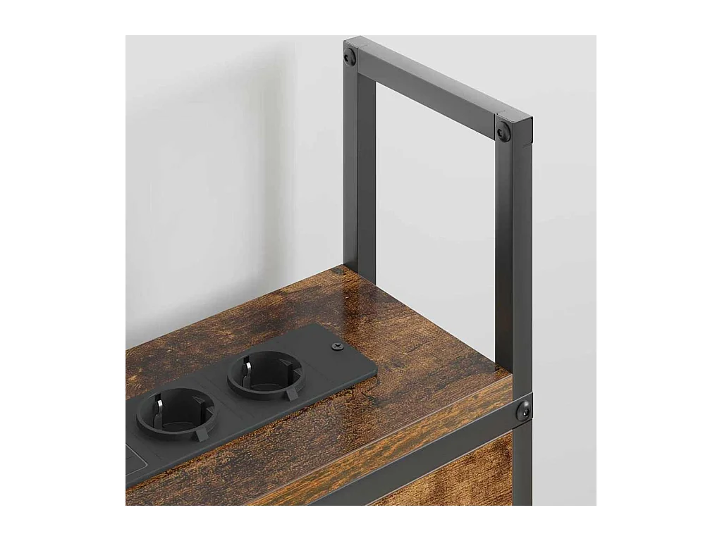 Opberghoofdbord met oplaadstation gerookt eiken 135 cm