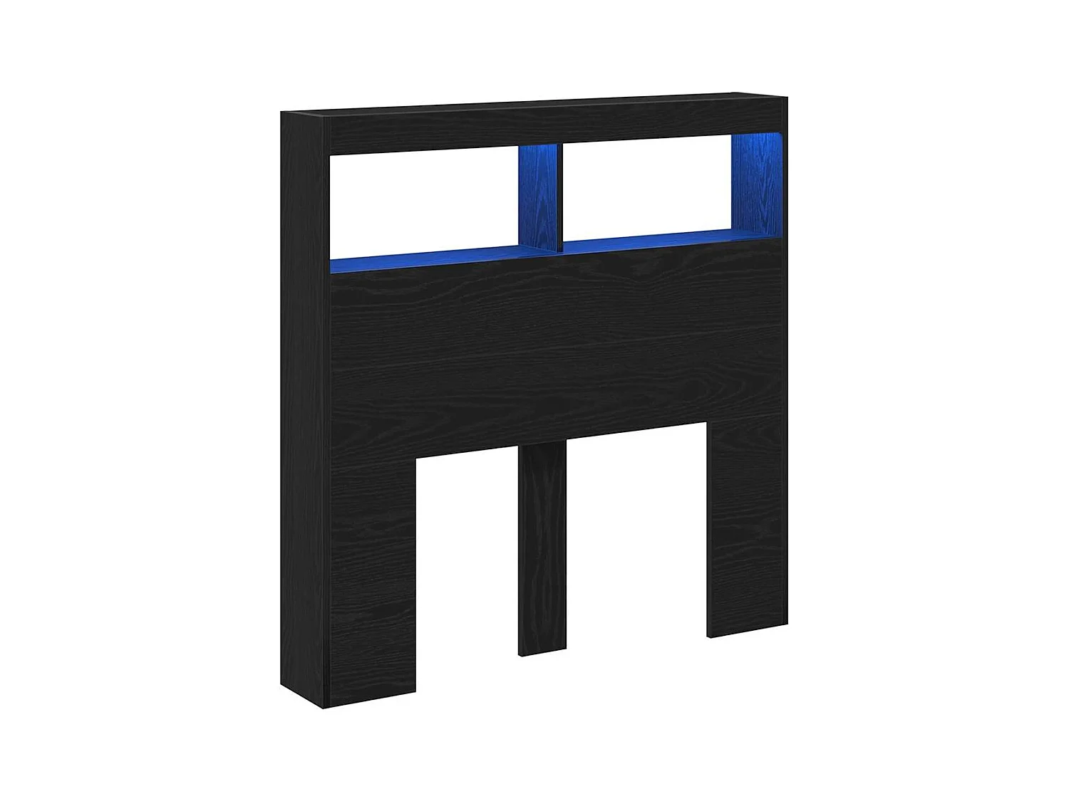 Cabecero de armario con LED roble negro 100x17x102 cm