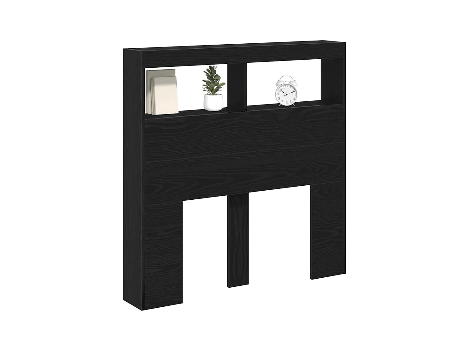 Cabecero de armario con LED roble negro 100x17x102 cm