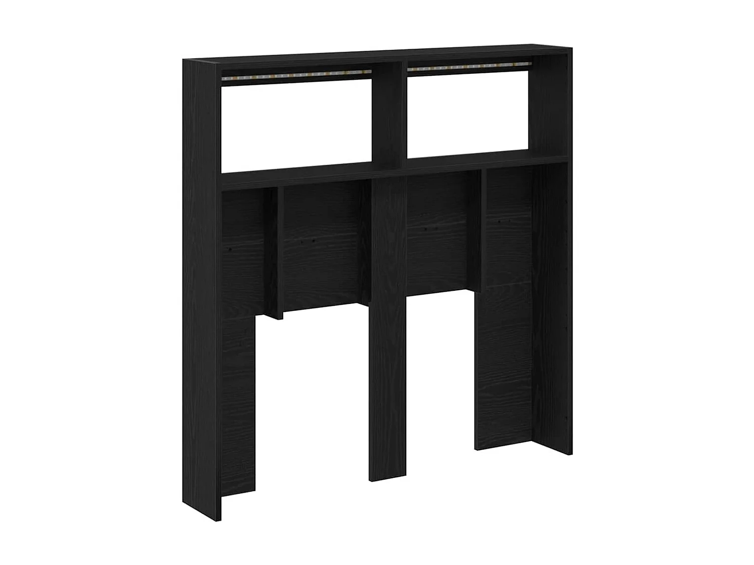 Cabecero de armario con LED roble negro 100x17x102 cm