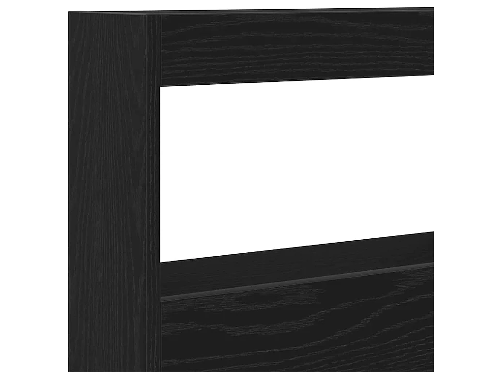 Armadio testiera con LED rovere nero 100x17x102 cm