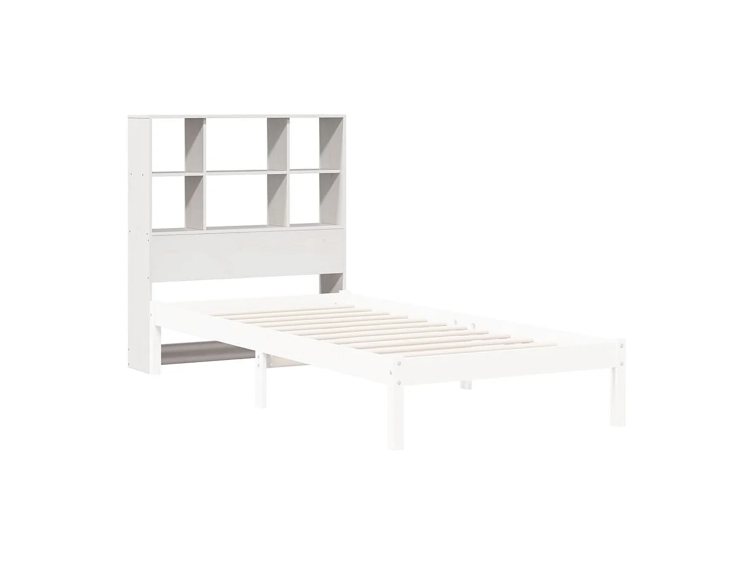 Wit hoofdbord met opbergruimte 90 cm massief grenenhout