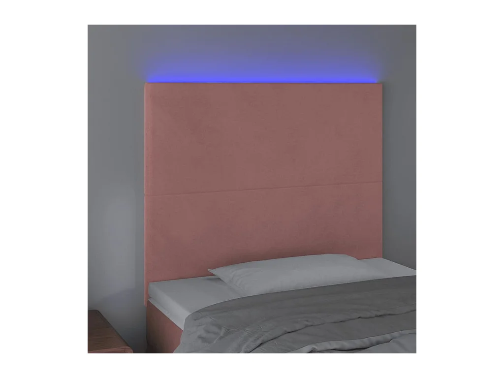 Tête de lit à LED Rose 90x5x118/128 cm Velours