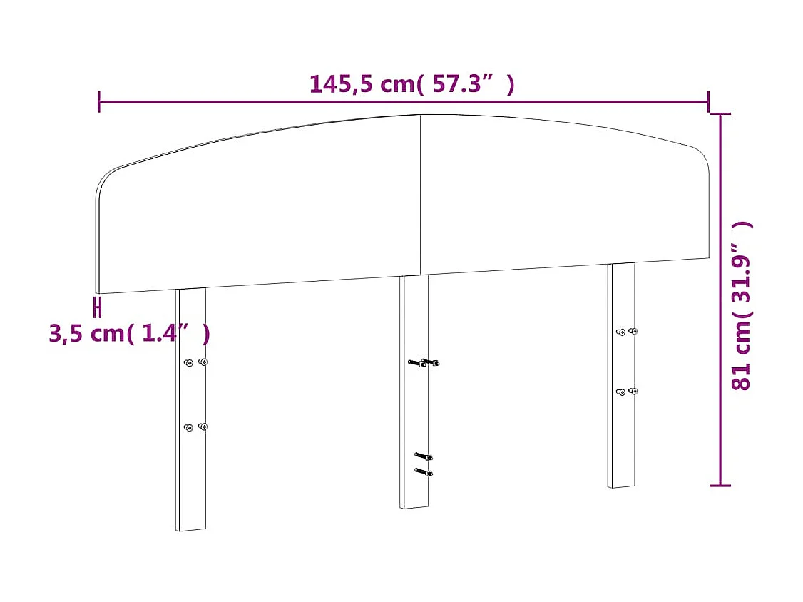 Cabecero de madera maciza de pino de 140 cm