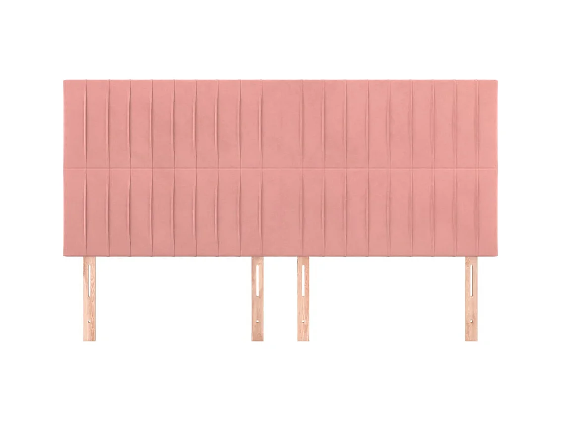 Têtes de lit 4 pcs Rose 100x5x78/88 cm Velours