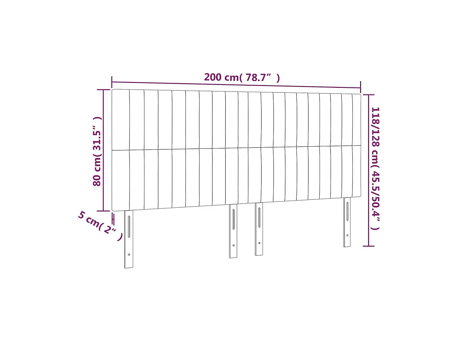 Têtes de lit 4 pcs Rose 100x5x78/88 cm Velours