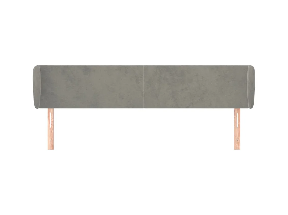 Cabecero con alas Gris claro 183x23x78/88 cm Terciopelo