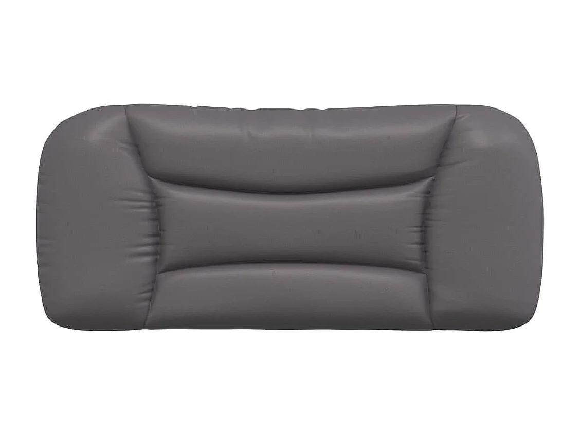 Graues Kopfteilkissen 90 cm Kunstleder