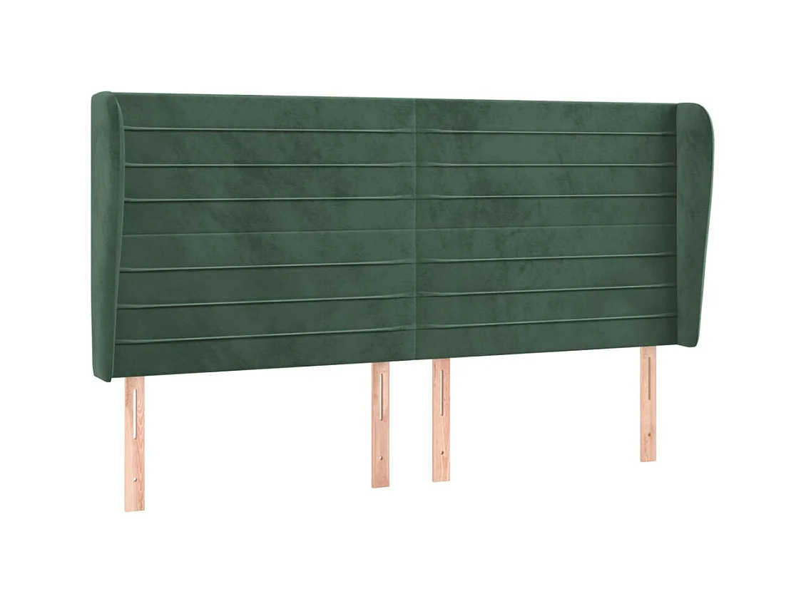 Hoofdbord met vleugels Donkergroen 163x23x118/128 cm Fluweel