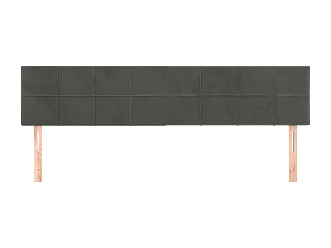 Têtes de lit 2 pcs Gris foncé 100x5x78/88 cm Velours