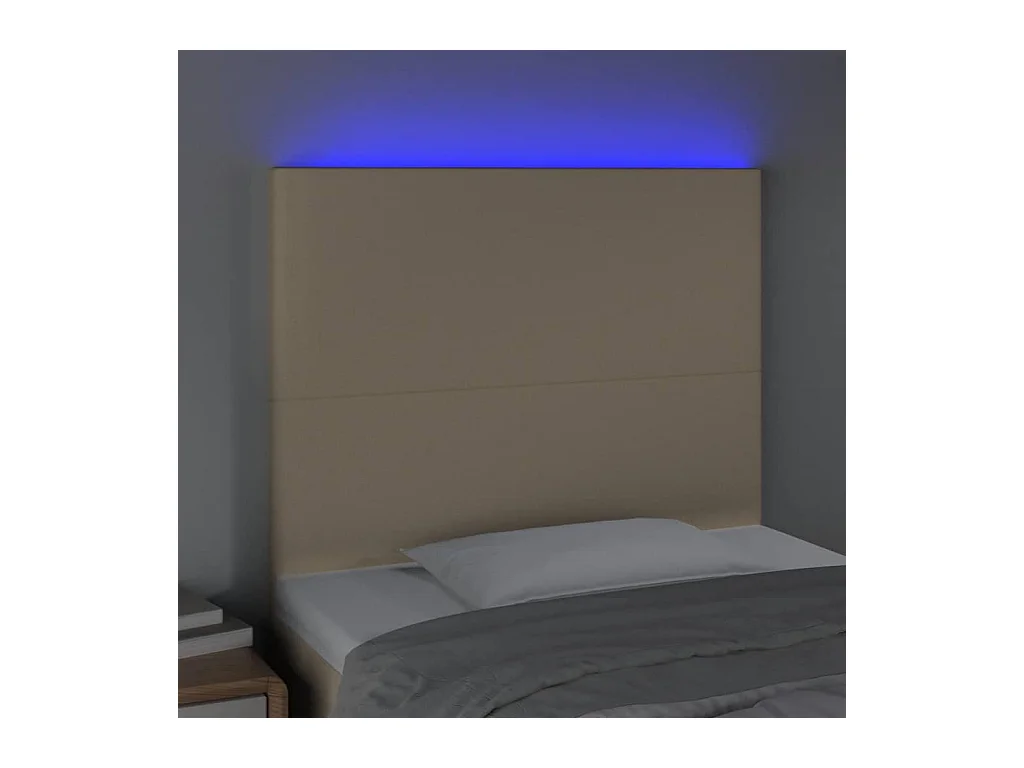 Tête de lit à LED Crème 90x5x118/128 cm Tissu