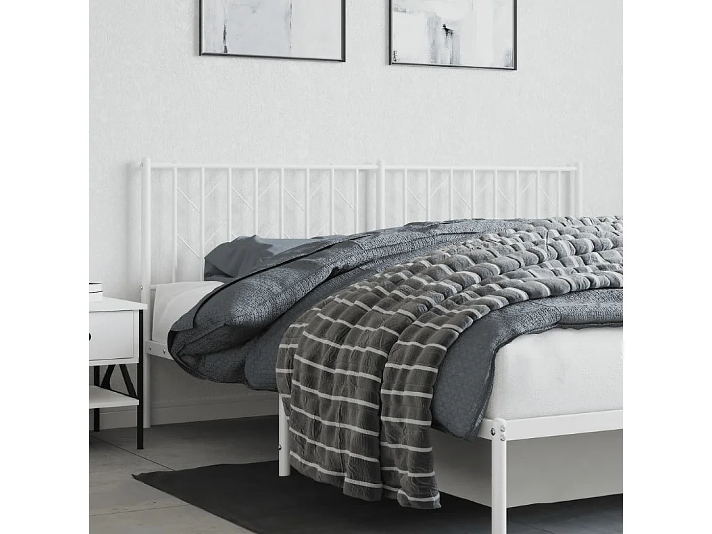 Testiera in metallo bianco 180 cm