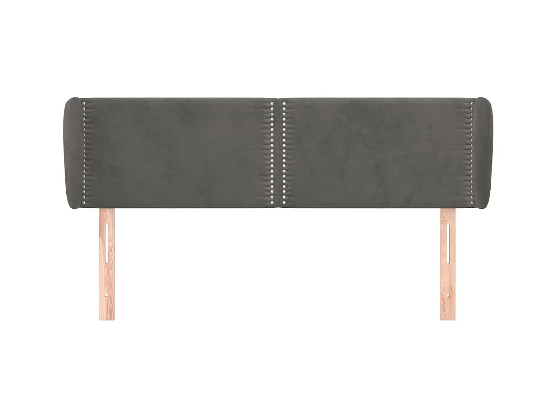 Tête de lit avec oreilles Gris foncé 147x23x78/88 cm Velours