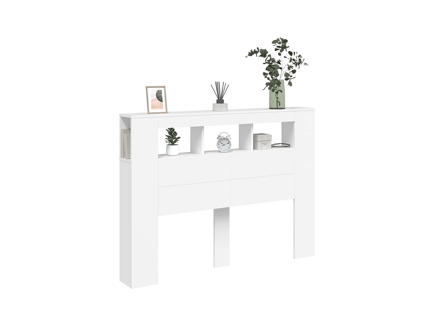 Cabecero LED blanco 140x18,5x103,5 cm madera de ingeniería