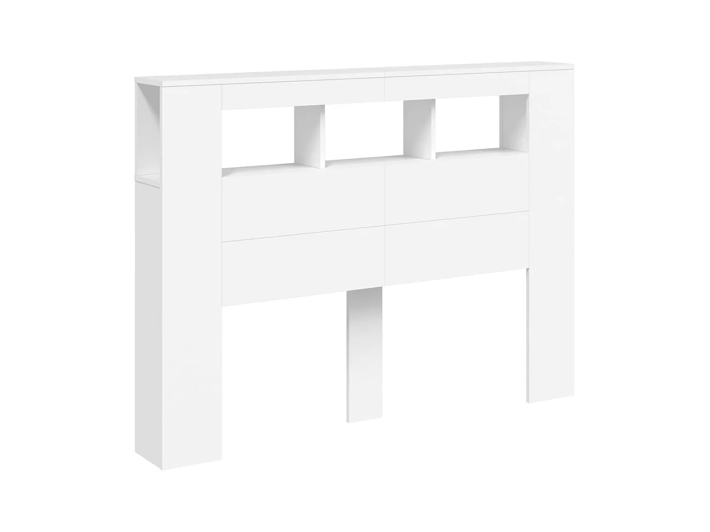 Cabecero LED blanco 140x18,5x103,5 cm madera de ingeniería