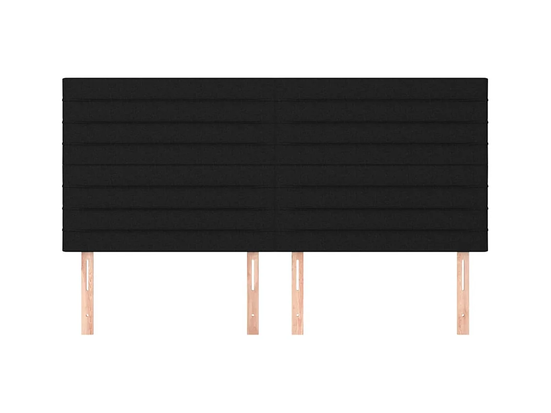 Têtes de lit 4 pcs Noir 100x5x78/88 cm Tissu