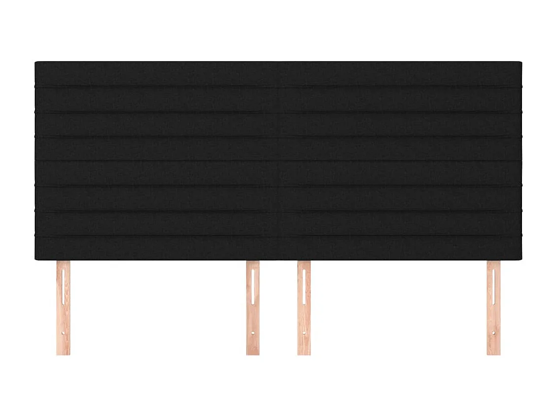 Têtes de lit 4 pcs Noir 100x5x78/88 cm Tissu