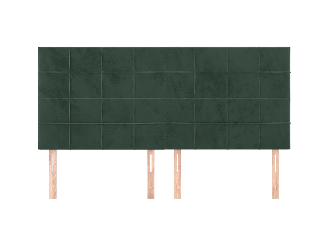 Hoofdborden 4 stuks Donkergroen 90x5x78/88 cm Fluweel