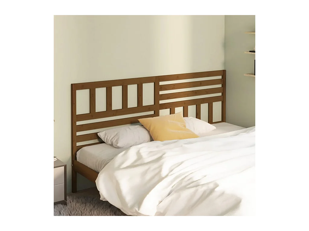 Cabecero Marrón Miel 206x4x100 cm Madera Maciza de Pino