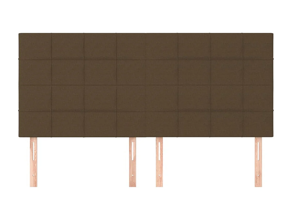 Têtes de lit 4 pcs Marron Foncé 90x5x78/88 cm Tissu