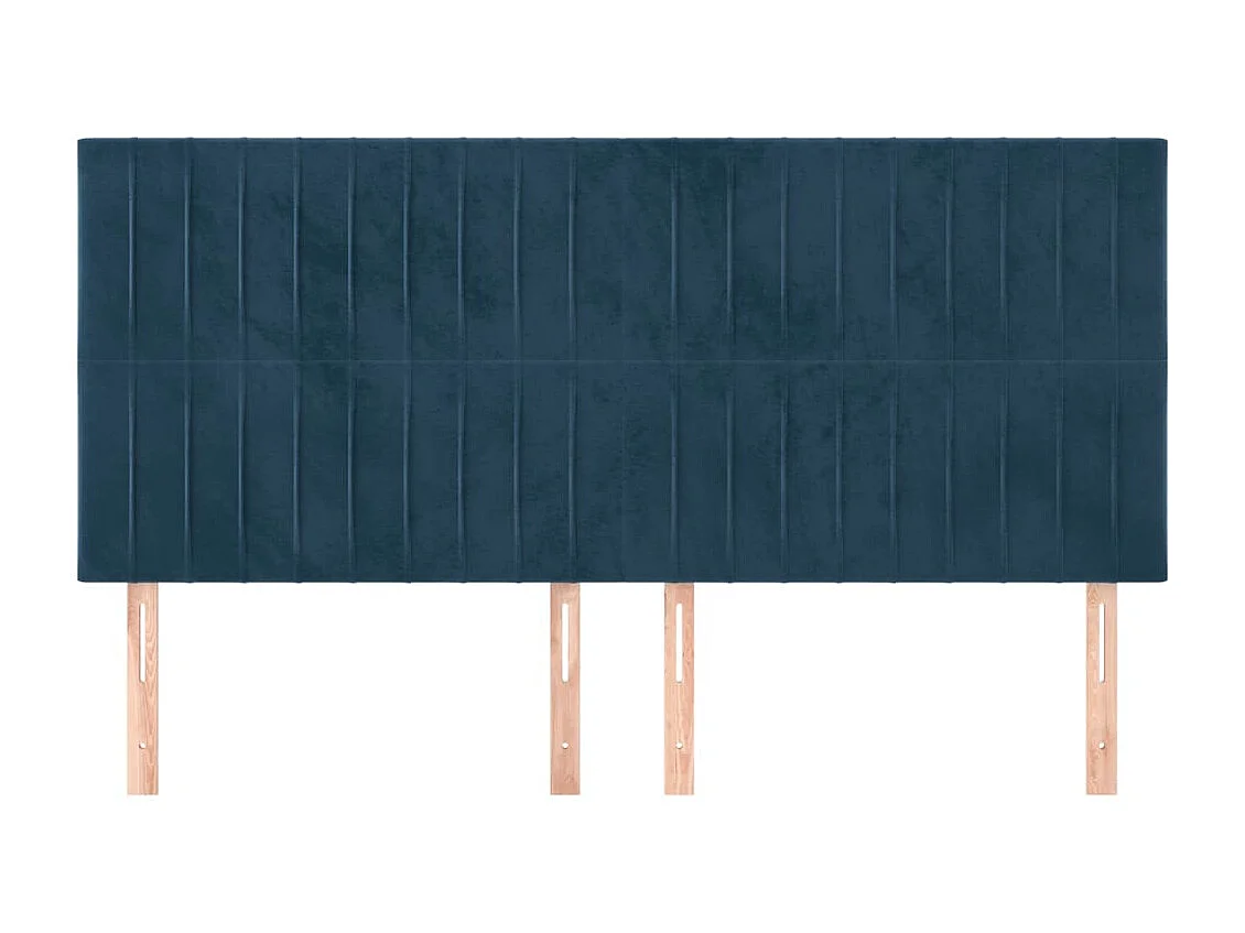 Têtes de lit 4 pcs Bleu foncé 100x5x78/88 cm Velours