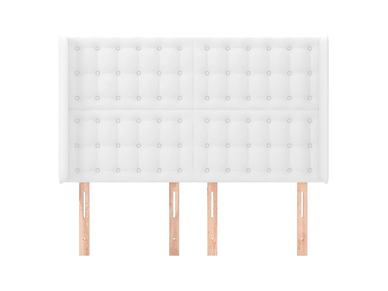 Hoofdbord met vleugels Wit 147x16x118/128 cm Kunstleer