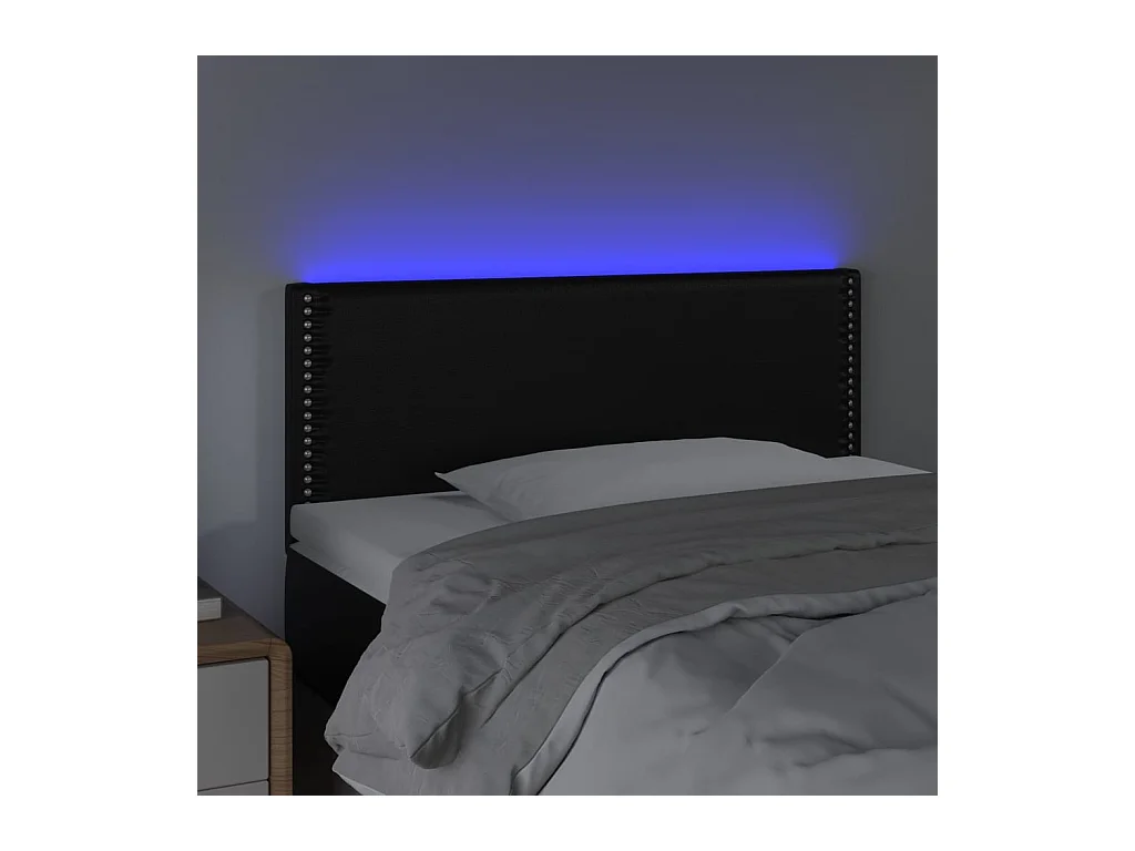 Testiera LED Nera 100x5x78/88 cm Similpelle