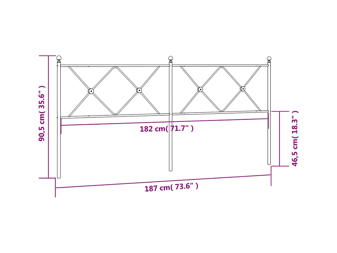 Cabecero de metal blanco 180 cm