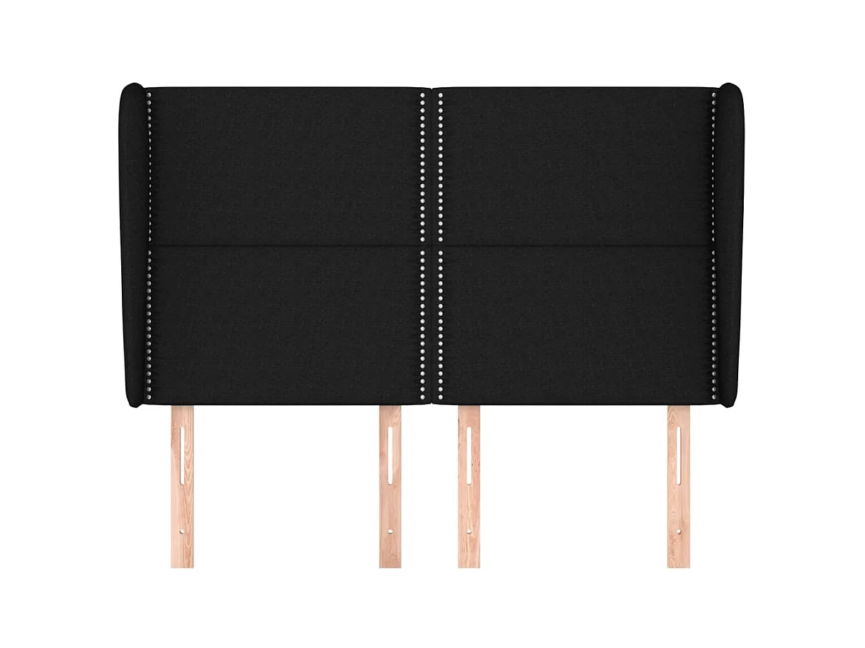 Testiera con ali Nero 147x23x118/128 cm Tessuto