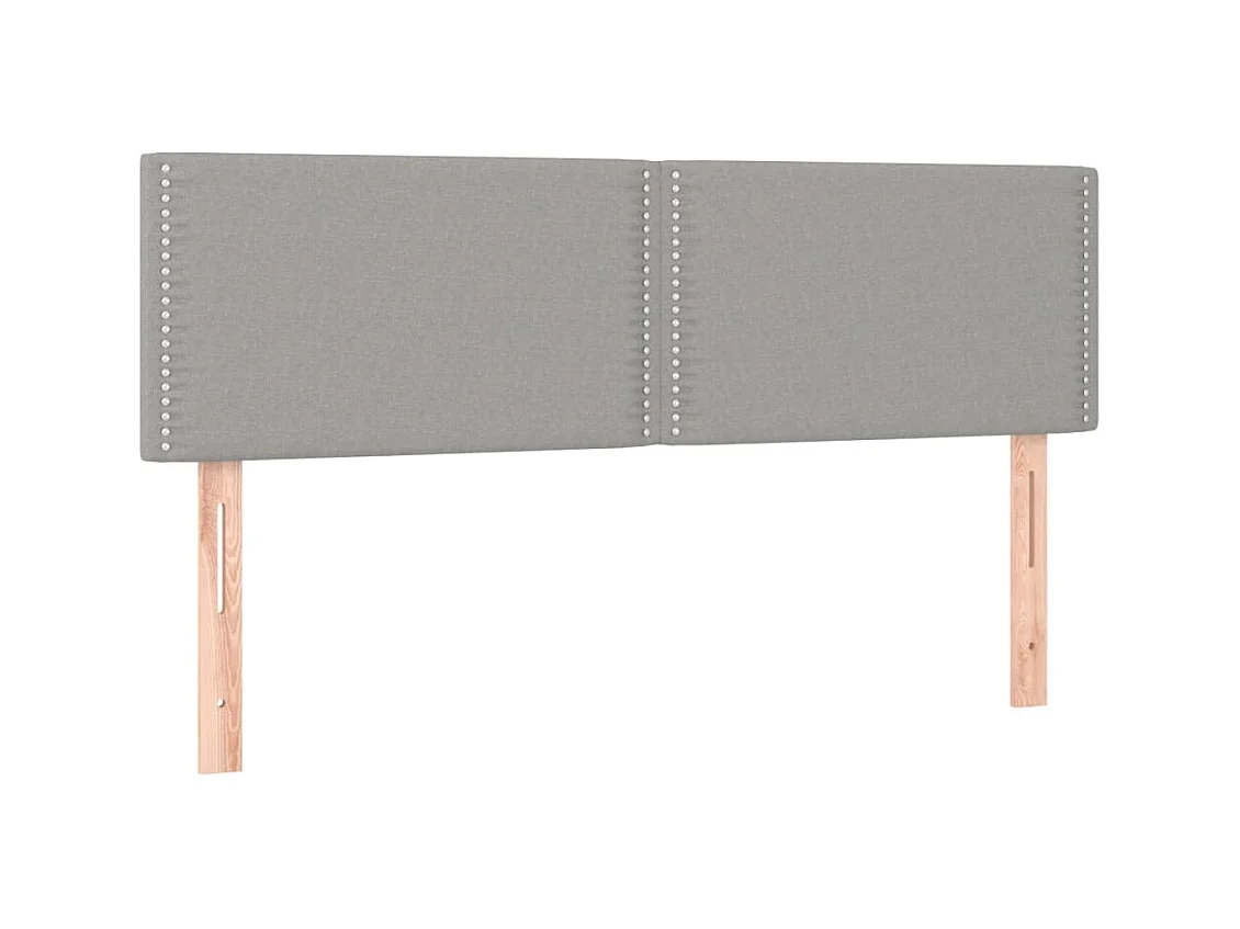 Tête de lit à LED Gris clair 144x5x78/88 cm Tissu