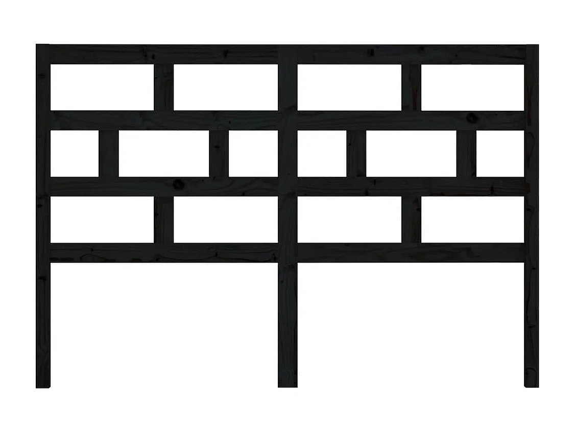 Tête de lit Noir 126x4x100 cm Bois massif de pin