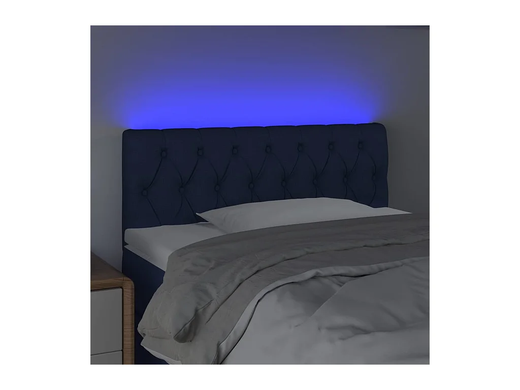Blauw LED hoofdbord 90x7x78/88 cm Stof