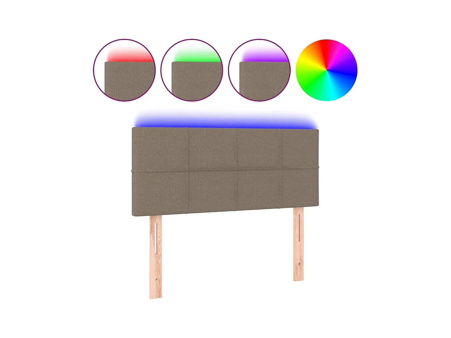 Tête de lit à LED Taupe 90x5x78/88 cm Tissu