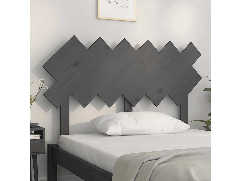 Tête de lit Gris 122,5x3x80,5 cm Bois massif de pin