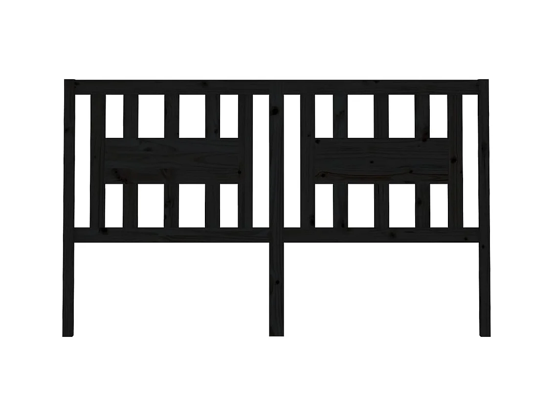 Schwarzes Kopfteil 206x4x100 cm Massivholz Kiefer