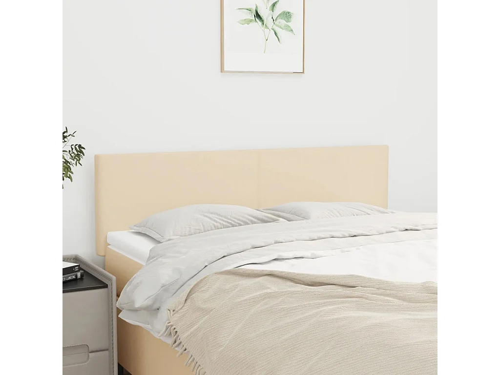 Cabeceros 2 uds Crema 72x5x78/88 cm Tela