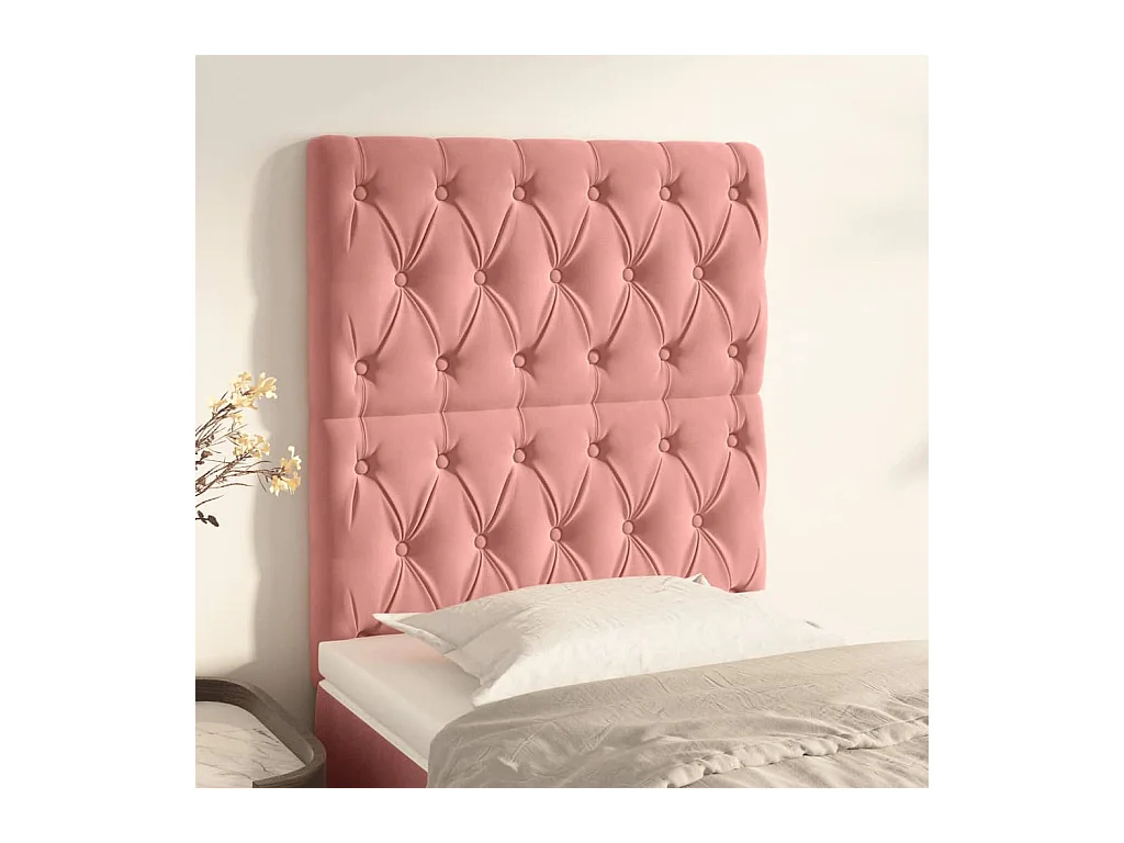Têtes de lit 2 pcs Rose 80x7x78/88 cm Velours