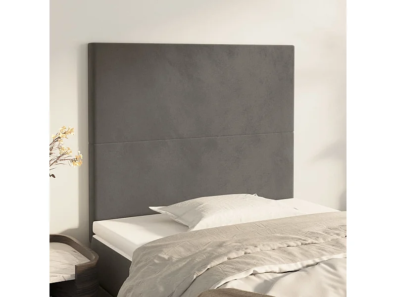 Testiere 2 pz Grigio Scuro 100x5x78/88 cm Velluto